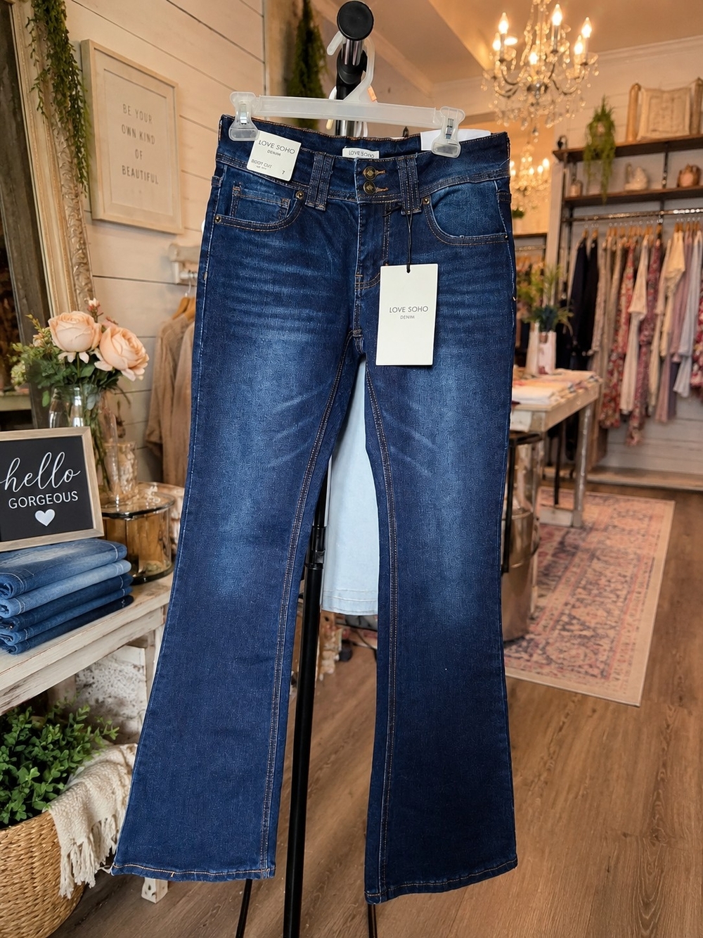 Soho Dark Blue Flare Jeans